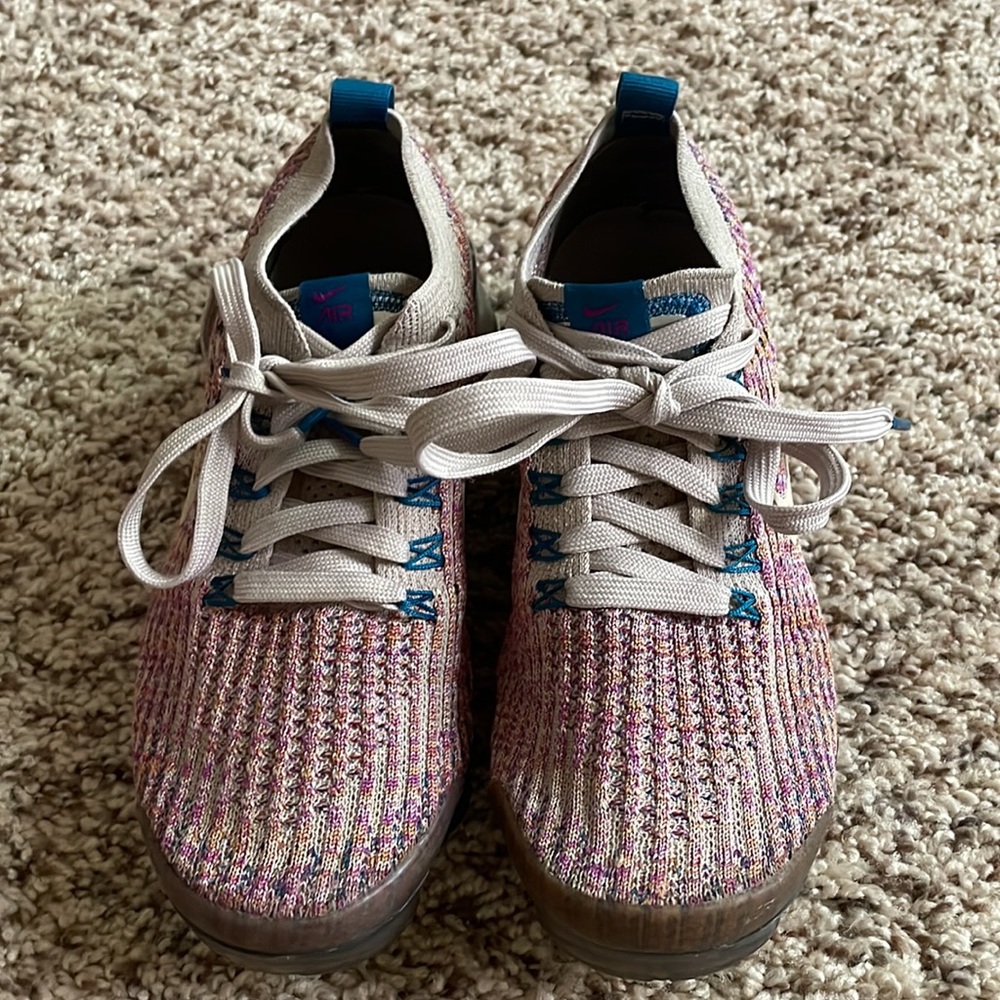 Nike Air Vapormax Flyknit 3 Desert Sand Purple Teal  AJ6910-007 Women 5.5 2019